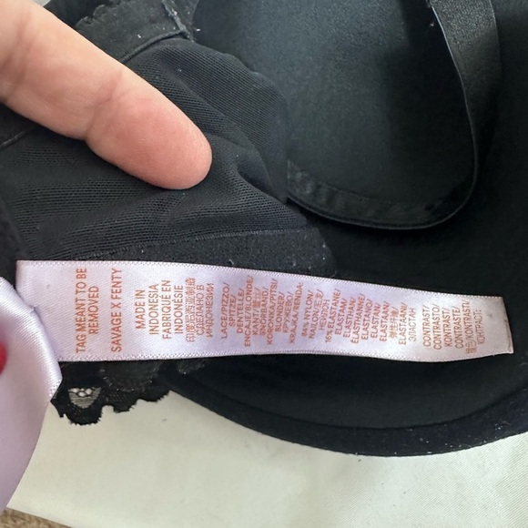 Savage X Fenty Womens Black lace Bra Size 38DDD (F) - Picture 11 of 11